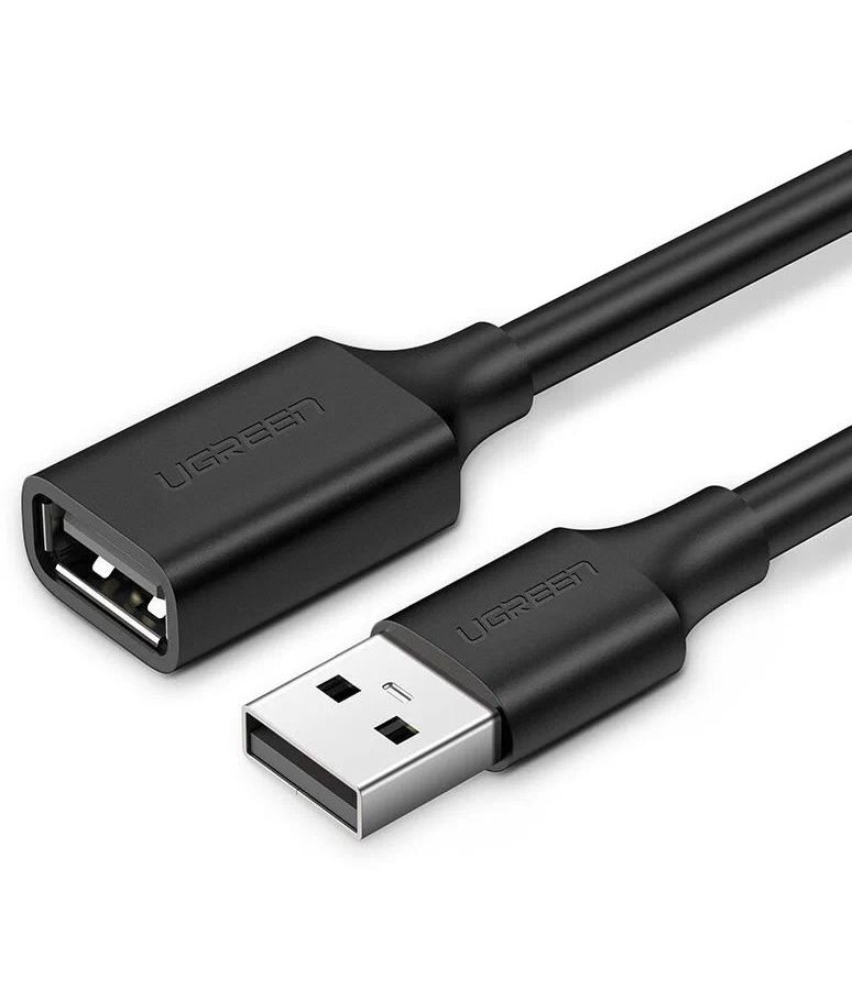 Кабель UGREEN USB 2.0 A Male to A Female Cable 1.5m US103 Black (10315) otg host power splitter y micro usb male to usb male female adapter cable cord high speed usb 2 0 certified cable