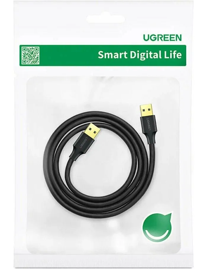 Кабель UGREEN USB-A 3.0 Male to Male Cable 3m US128 Black (90576) - фото 2