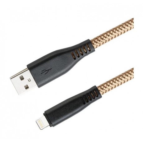 

Кабель Gal 2637 USB (m)-Lightning (m) 1м золотистый плоский, Золотой