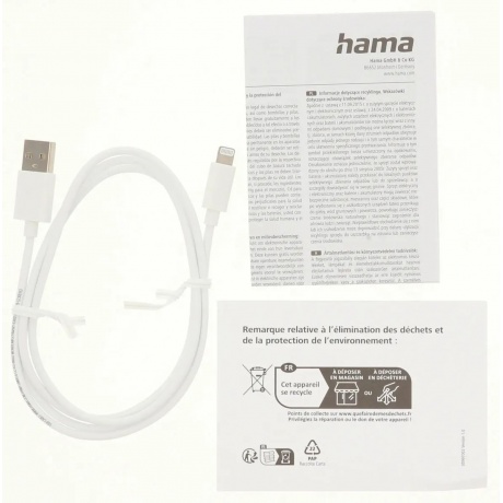 Кабель Hama H-201579 00201579 USB (m)-Lightning (m) 1м белый - фото 3