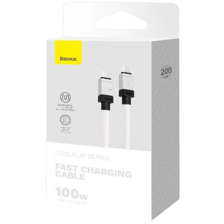 Кабель Baseus CoolPlay 100W 2м White (CAKW000302) - фото 6
