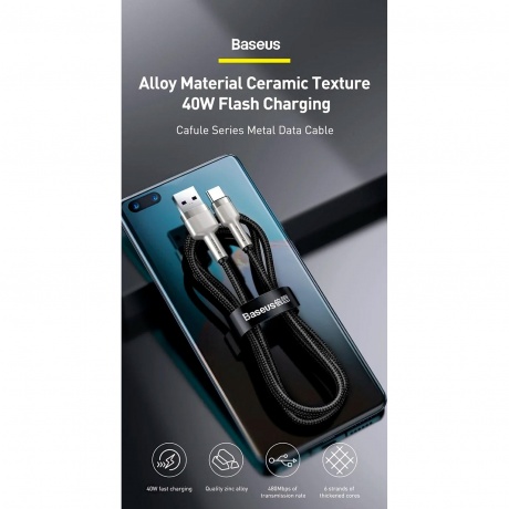 Кабель Baseus Cafule 1m White (CAKF000102) - фото 2