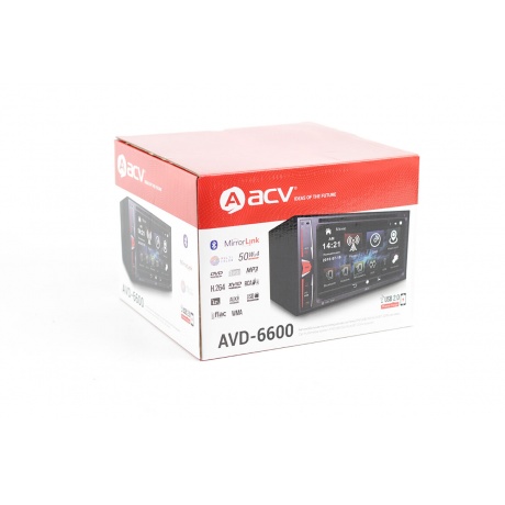 Автомагнитола ACV AVD-6600 2din ресивер 6.2&quot;/800*480/DVD/FM/AM/MP3/USB/AUX/BT/GPS/MirrorLink/4*45Wt/Phone Charge - фото 2