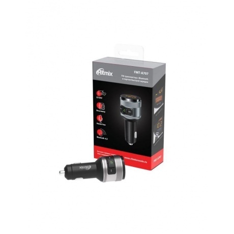 FM-трансмиттер Ritmix FMT-A707 черный - фото 5