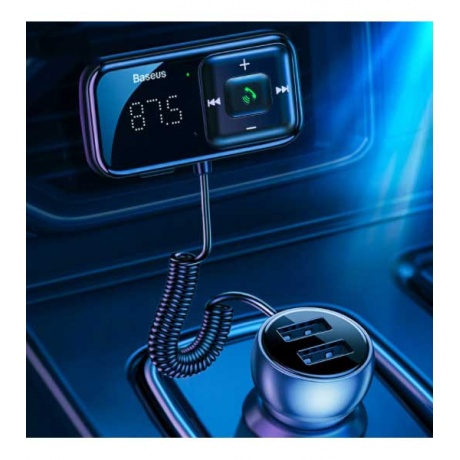 FM-трансмиттер Baseus T Typed S-16 Wireless MP3 Car Charger (CCTM-E01) Black - фото 5