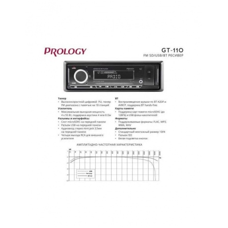 Автомагнитола Prology GT-110 1DIN 4x55Вт - фото 1