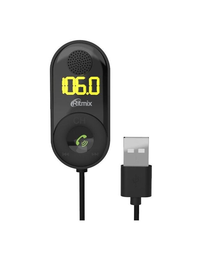 FM-трансмиттер Ritmix FMT-B400 черный MicroSD BT USB цена и фото