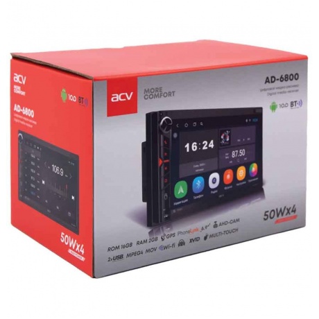 Автомагнитола ACV AD-6800 6,9* 2+16Gb/Android 10/AHD/FM/USB/SD/GPS/WiFi/BT - фото 9