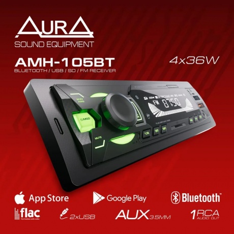 Автомагнитола Aura AMH-105BT USB/SD - фото 9