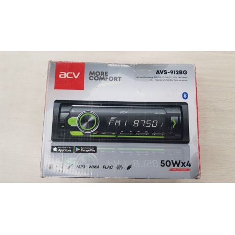 Автомагнитола ACV AVS-912BG (1din/зеленая/Bluetooth/USB/AUX/SD/FM/4*50) хорошее состояние - фото 7