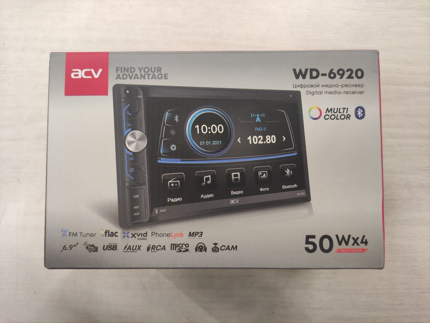 Автомагнитола ACV WD-6920 2din(EURO) мультимедиа 6.9