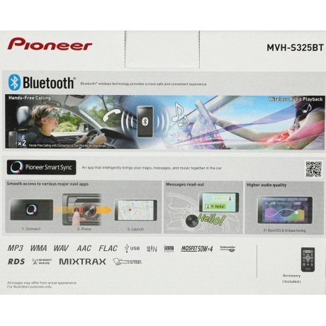 Автомагнитола Pioneer MVH-S325BT 1DIN 4x50Вт 1 ПДУ RDS - фото 19