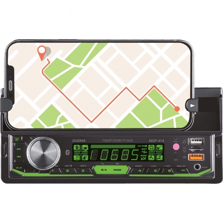 Автомагнитола Digma MCP-414 1DIN 4x45Вт v5.0 USB 2.0 AUX 4 ПДУ - фото 7