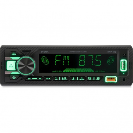 Автомагнитола Digma MCP-515 1DIN 4x45Вт v5.0 USB 2.0 AUX 4 ПДУ