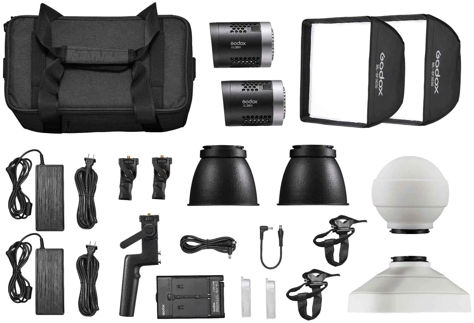 Комплект светодиодных осветителей Godox ML30Bi-K2 Kit для видеосъемки - фото 1