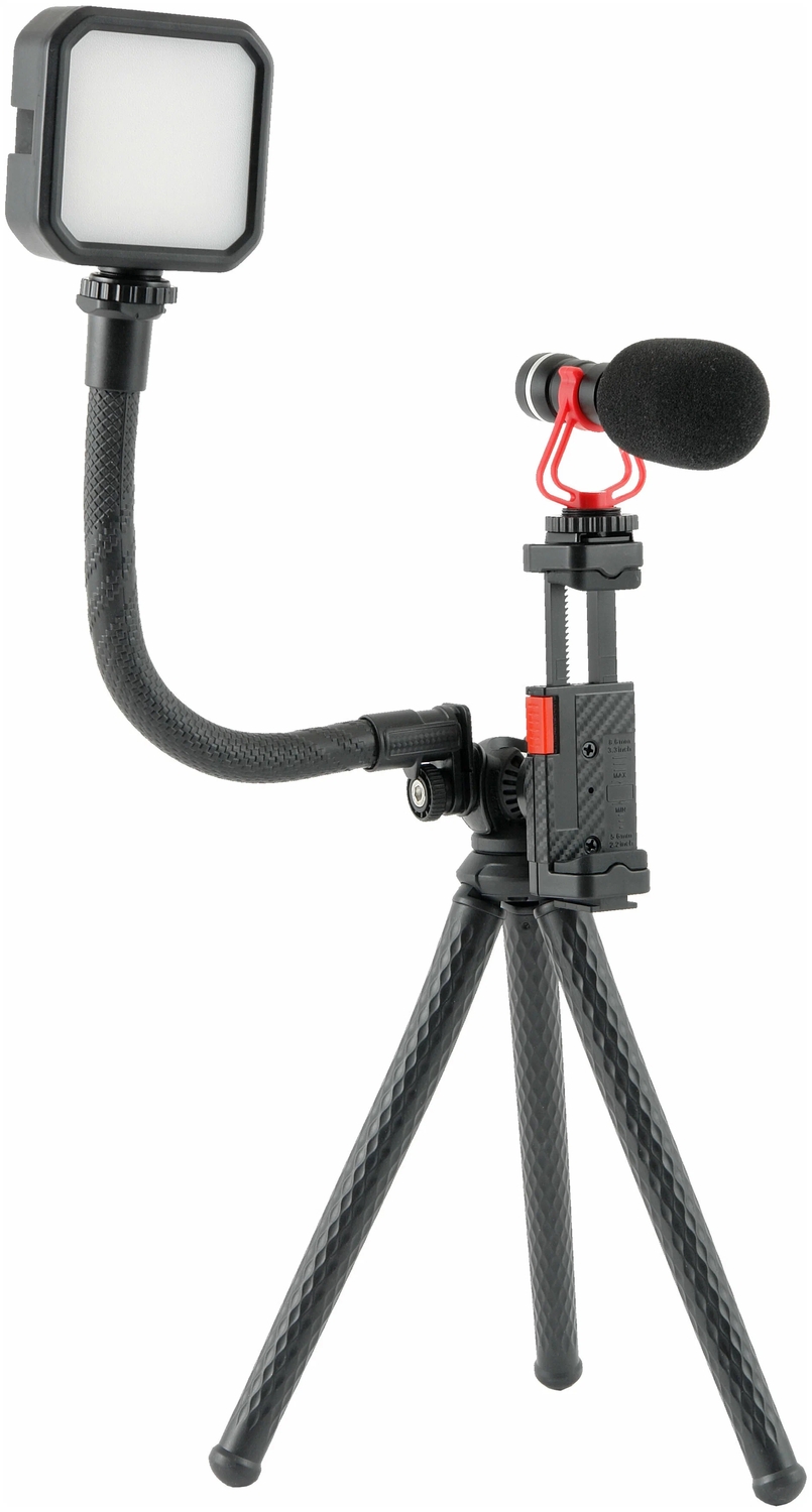 Комплект оборудования Falcon Eyes BloggerKit 07 mic для видеосъемки комплект оборудования godox vk2 uc для смартфона миништатив микрофон осветитель