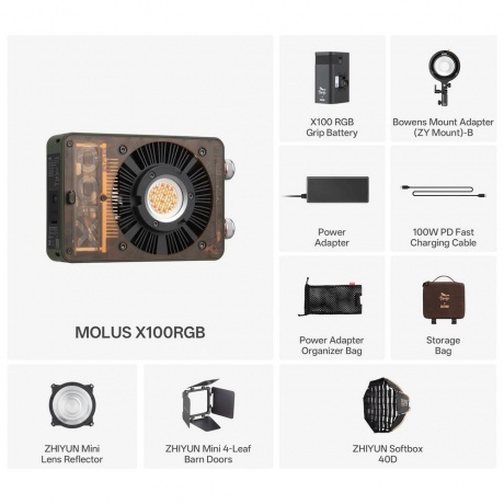 Осветитель MOLUS X100RGB COB Light PRO - фото 19