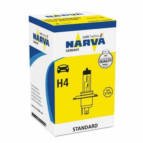Лампа галогенная NARVA H4 12V 60/55W (P43t), 1шт., 48881 - фото 1
