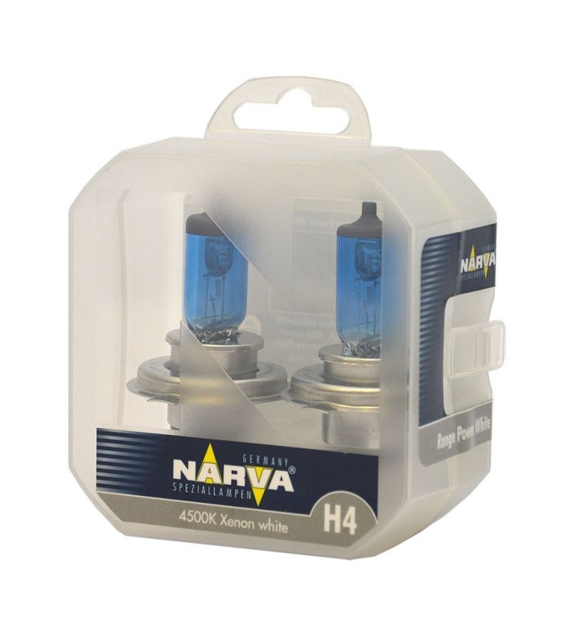 Лампа галогенная NARVA H4 Range Power White 12V 60/55W, 2шт., 48680 цена и фото