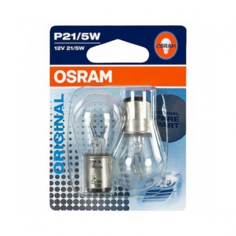 Лампа накаливания OSRAM P21/5W Original 12V 21/5W, 2шт.,7528-02B - фото 1