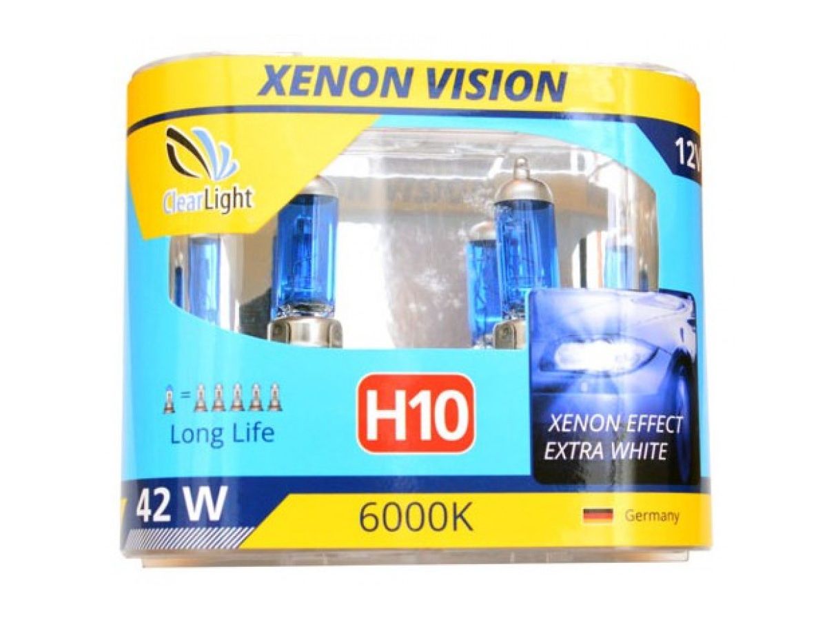 Лампа Clearlight H10 12V-42W XenonVision (компл., 2 шт.) 2 шт h15 галогенная лампа 15 55 вт 12 в противотуманные фары s фары дальнего света фары 6000k синее стекло автомобильный источник света 5000k