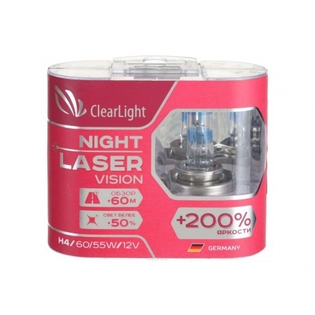 

Лампа Clearlight H4 12V-60/55W Night Laser Vision +200% Light (компл., 2 шт.)