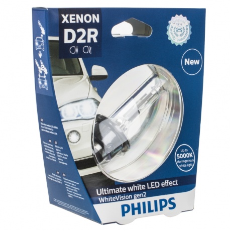 Лампа ксеноновая PHILIPS D2R Xenon WhiteVision gen2 5000K 85V 35W, 1шт, 85126WHV2S1 (бл) - фото 6
