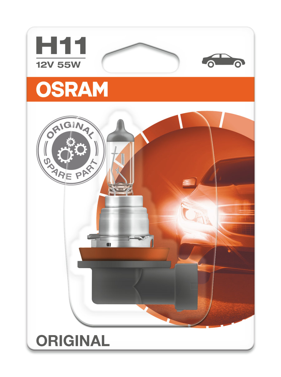 Лампа галогенная OSRAM H11 Original 12V 55W,64211 лампа автомобильная osram 64211 h11 original line 55w 12v