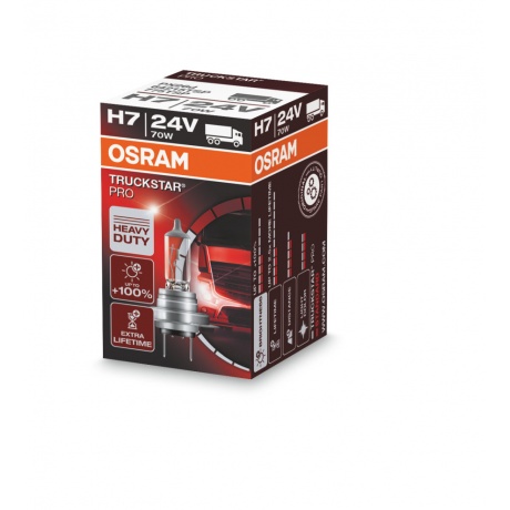 Лампа автомобильная OSRAM H7 70W PX26d +100% Truckstar Pro, 2шт, 24V, 64215TSP2 - фото 1