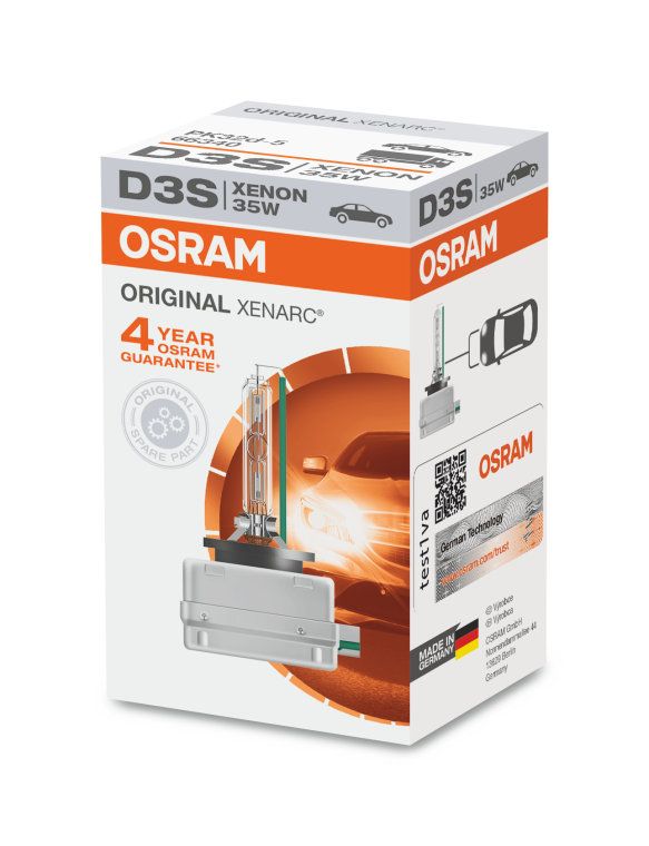 Лампа автомобильная OSRAM D3S 35W P32d-5 Xenon Xenarc 4300K 42V, 66340