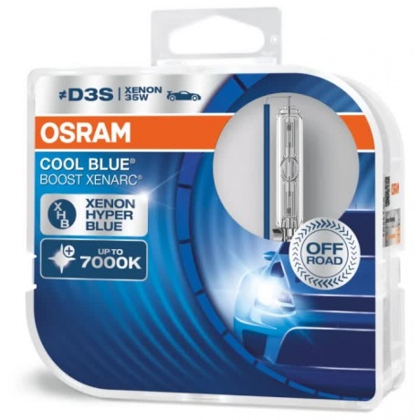 Лампа автомобильная OSRAM D3S 35W PK32d-5 Xenon Cool Blue Boost 7000K, 2шт, 12V, 66340CBB2 - фото 2