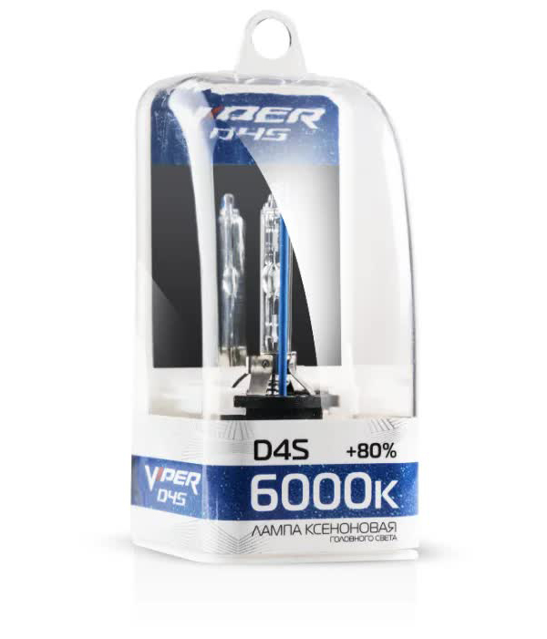 цена Лампа ксеноновая Viper D4S (6000K), 1 шт.