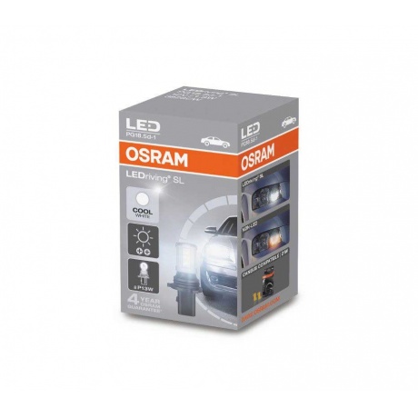 Лампа светодиодная Osram P13W 12V (PG18.5d-1) LED Cool White, 1шт, 3828CW - фото 1
