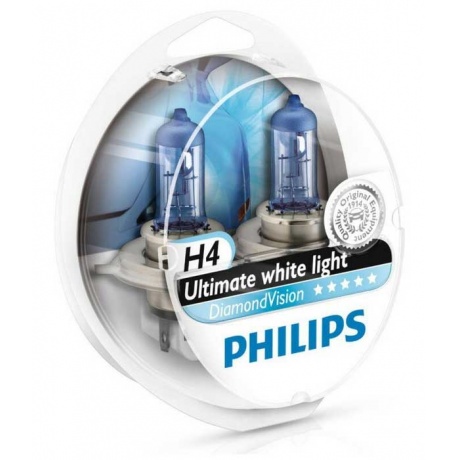 

Лампа галогенная Philips DiamondVision H4 12V- 60/55W (P43t), 2шт, 12342DVS2