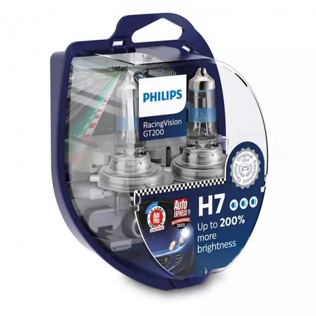 

Лампа автомобильная Philips Racing Vision H7 12V 55W PX26d GT200, 2шт, 12972RGTS2