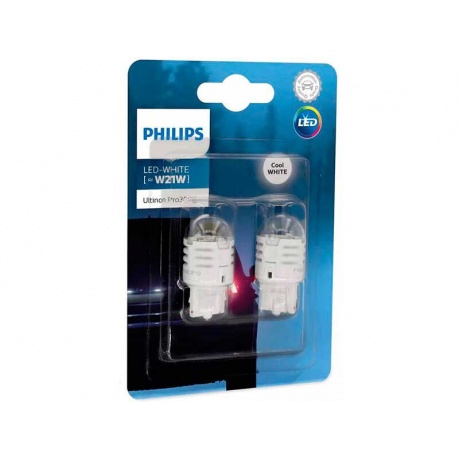 

Лампа автомобильная Philips White Ultinon Pro3000 LED W21W 12V-LED (W3x16d), 2шт, 11065U30CWB2