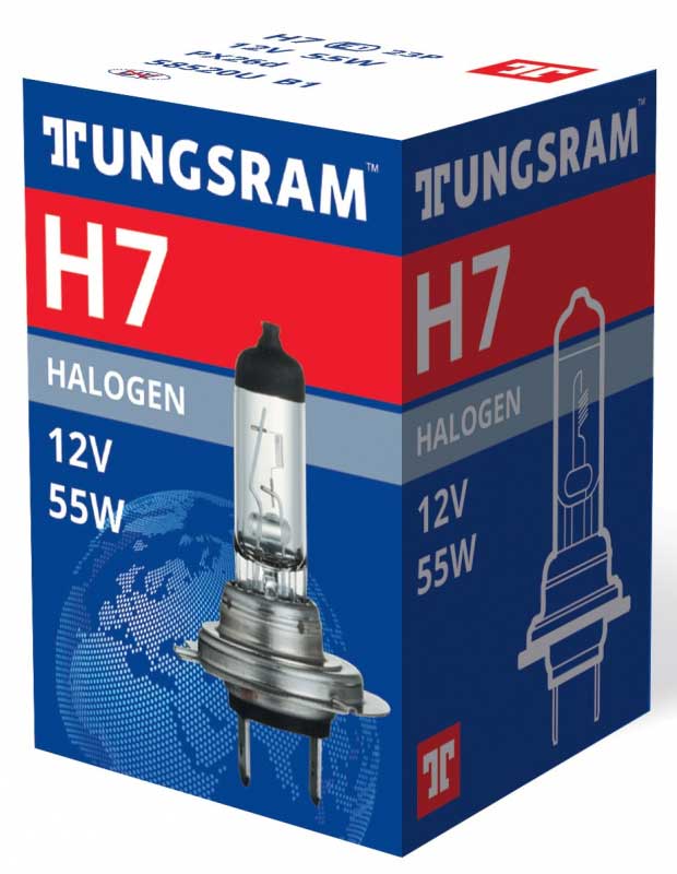 Лампа автомобильная Tungsram H7 12V 55W PX26d, 1шт (58520U B1)