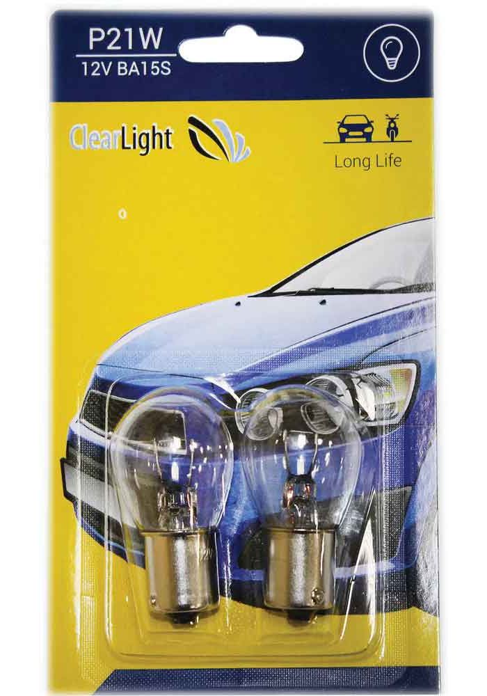 цена Лампа Clearlight BA15S P21W 12V (блистер 2 шт.), CL-P21W-12V 2B
