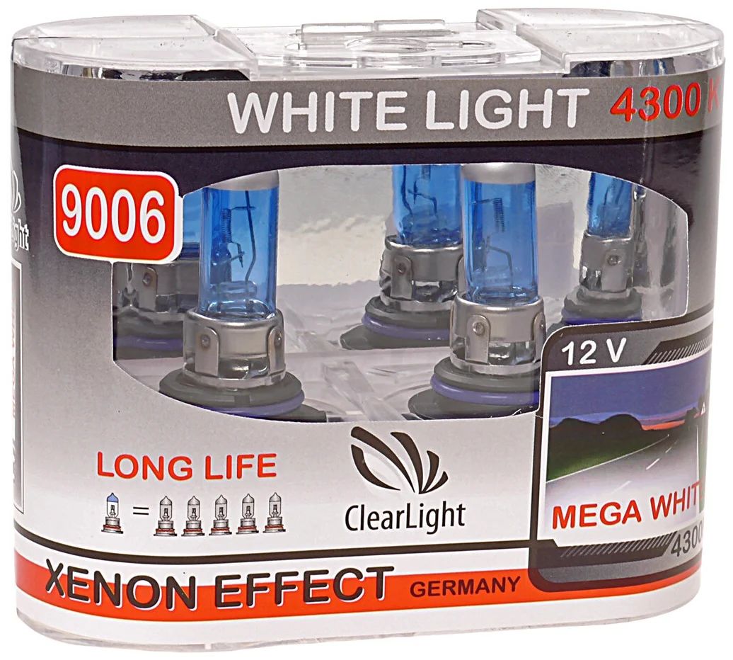 цена Комплект ламп Clearlight HB4 12V-55W WhiteLight (2 шт.) ML9006WL