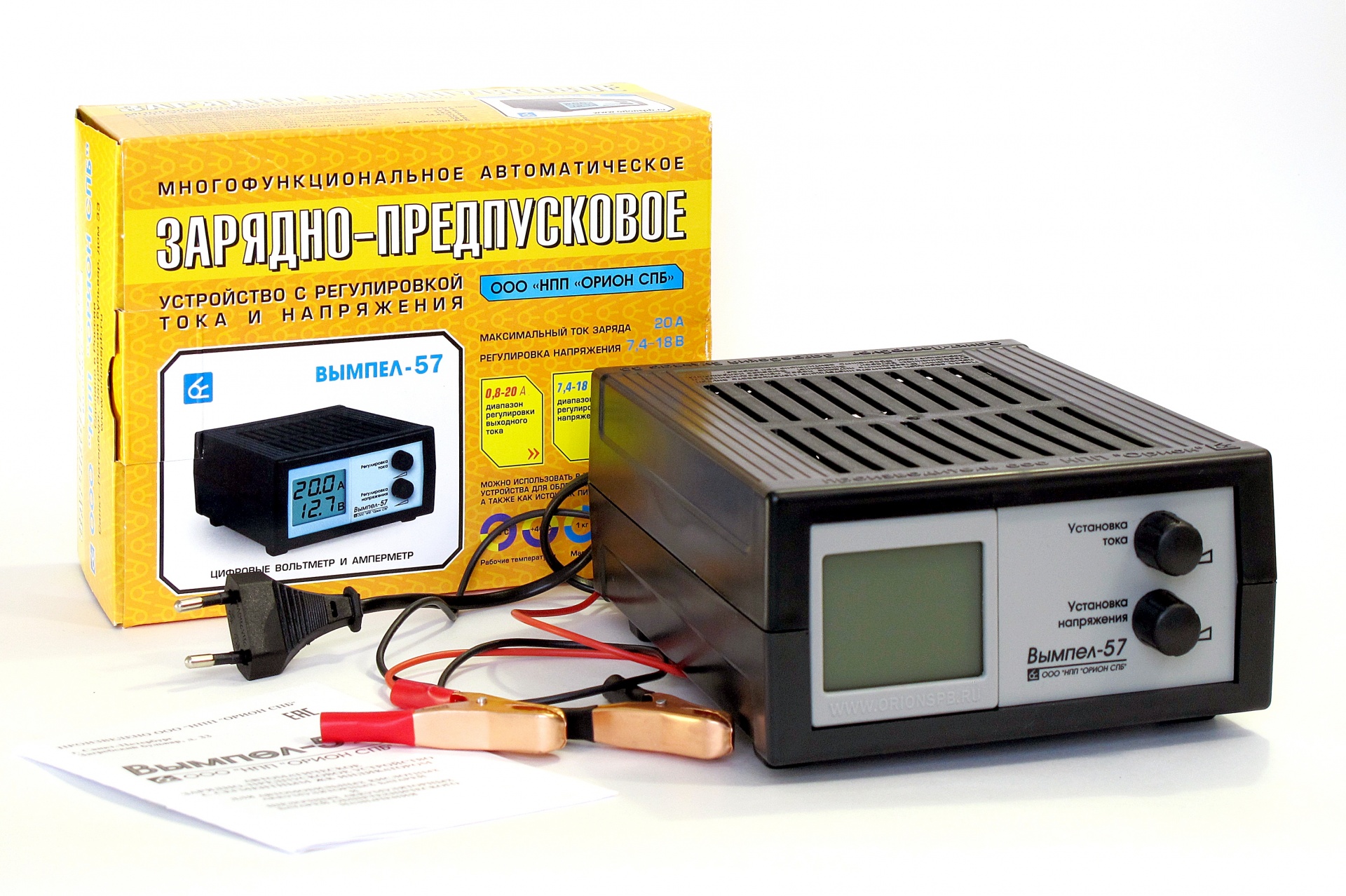 Зарядное устройство Вымпел-57 (0-20А, 7,4-18В, ЖК индикатор)