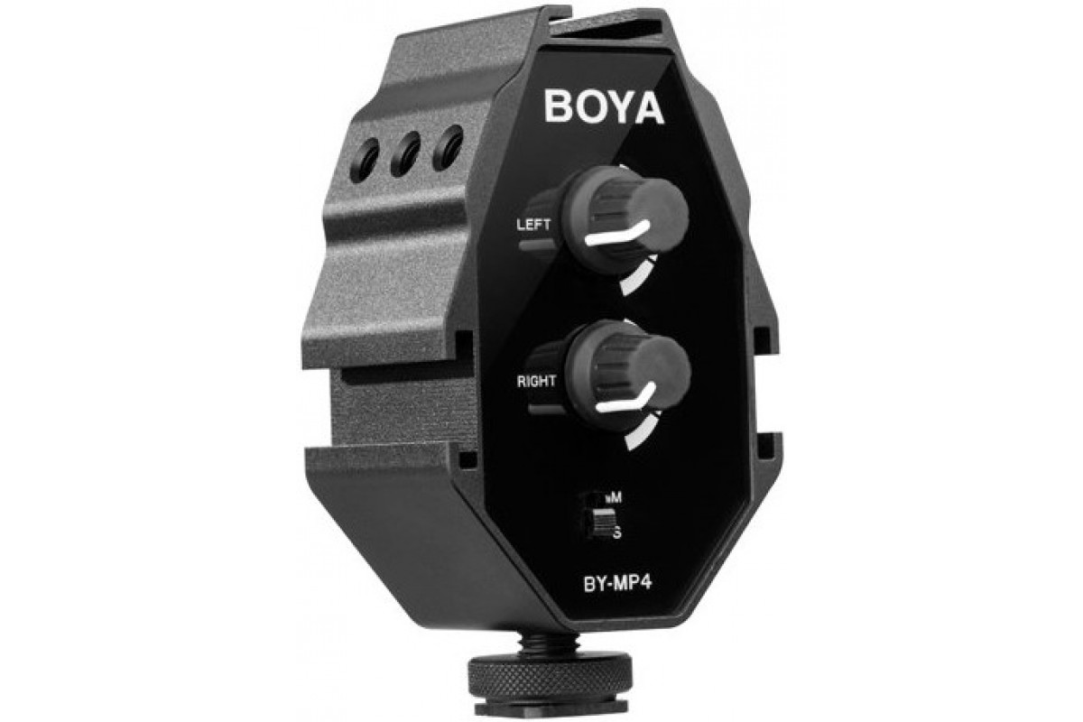 Двухканальный аудиоадаптер Boya BY-MP4 для смартфонов, камер - фото 1