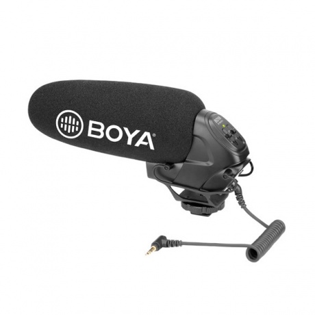 Накамерный микрофон-пушка Boya BY-BM3031 для фото и видеокамер, диктофонов .С переключателем. - фото 1