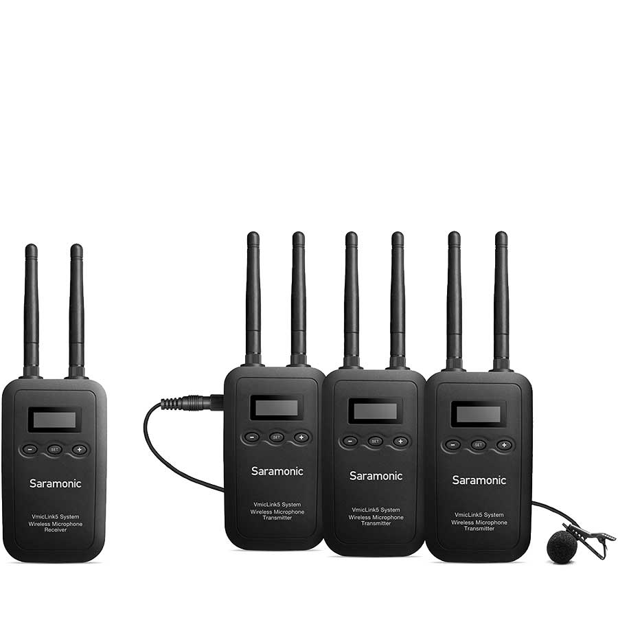 Цифровая радиосистема Saramonic VmicLink5 TX+TX+TX+RX с 3 передатчиками и 1 приемником