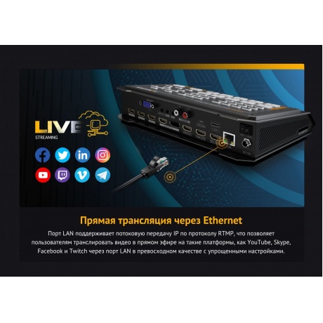 Видеомикшер-стример AVMATRIX HVS0401E компактный 4CH HDMI/DP USB/LAN - фото 9