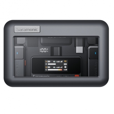 

Радиосистема Saramonic Air-02 (TX+TX+RX) 2,4 ГГц приемник + 2 передатчика в кейсе с подзарядкой + 2 проприетарных петличных микрофона, 3,5мм/USB-C