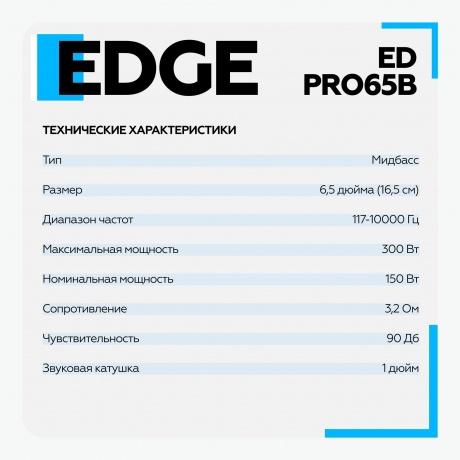 Автоакустика Edge EDPRO65B-E6 - фото 13