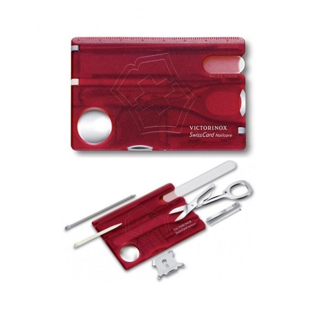 Мультитул Victorinox SwissCard Nailcare 0.7240.T Translucent Red - фото 2