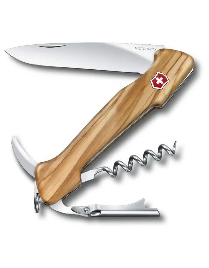 Нож Victorinox Wine Master, 130 мм, 6 функций, оливковое дерево нож перочинный victorinox wine master 130 мм