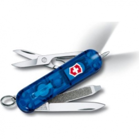 

Нож-брелок Victorinox Classic Signature Lite, 58 мм, 7 функций, полупрозрачный синий