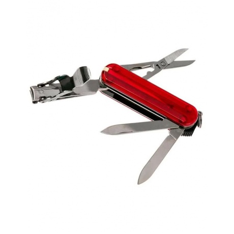 Нож-брелок Victorinox Classic Nail Clip 580, 65 мм, 8 функций, полупрозрачный красный - фото 5